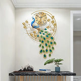 Creative Metal Wall Clock Modern Style Wall Watch Clock Peacock Shaped