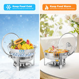 2/4 Pack Chafing Dish Buffet Set, 5QT Buffet Servers and Warmers, Round Catering Warmer