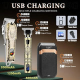 Hair Clippers Set for Men with LED Display Cordless Hair Clipper Trimmer in Black Professional