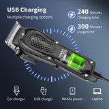 HIENA PRO Professional Hair Clipper Set Cordless Barber Kit and Hair Cutting Set Electric Foil Shavers and