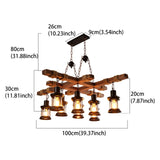 Vintage Wood Ceiling Chandelier Retro Ceiling Lamp Antique Industrial Chandelier