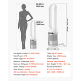 SucceBuy Bladeless Tower Fan 65°/80° Oscillating Standing Fan 8/12 Speeds