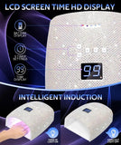 66w with Rhinestones Lamp Chips Removable Bottom Tray Uv Light Lamp for Nail Professional Led Uv Lamp