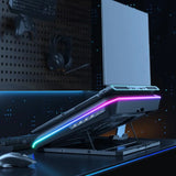 RGB Gaming Laptop Cooling Pad with Two Turbo Fan Rapid Cooling