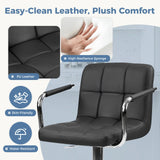 JHK Ergonomic Padded Armrests PU Leather Adjustable Swivel Office Chair Counter Height Thickened Seat Cushion