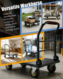 Heavy Duty Platform Truck Cart, 1800lb Capacity,Collapsible Flatbed Utility Cart