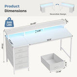 JHK 40In to 47In Gaming Computer Desk with 4 Storage Drawers Wood Office Desks