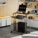 HOMCOM Adjustable Standing Desk with Power Outlets, Stand Up Desk with Tiltable Tabletop