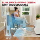 Honeywell QuietSet Whole Room Oscillating Tower Fan with Remote, White