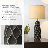 27.5" Ceramic Table Lamps for Bedroom Living Room Lamps Set of 2 Modern