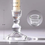24 Pcs Candlestick Holders Bulk, 2.56 x 3.55in Clear Taper Candle Holders