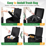 30 Gallon Outdoor Trash Can with Lid, Waterproof Resin Garbage Bin