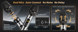 JYX Karaoke Machine with 2 UHF Wireless Microphones, Bluetooth Speaker