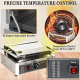Commercial Panini Press Stainless Steel Electric Sandwich Maker 2200W Countertop