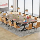 10.5ft Modern Conference Table for 8-10 People with Stylish Legs, Grey and Black