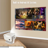 L018 8K Projector Native 1080P 14 WiFi6 Portable Projector for Outdoor