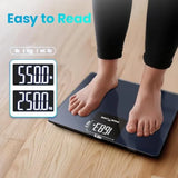 550lb Capacity Digital Bathroom Scale for Home Use with High Precision Body Weight Measurement Extra Wide Platform Design Large