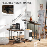 HOMCOM Adjustable Standing Desk with Power Outlets, Stand Up Desk with Tiltable Tabletop