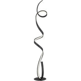 Modern Ribbon LED Floor Lamp with On-Off Switch, Matte Black Finish, Suitable for Living Room