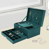 17x24x11cm 3 Tiers Large Capacity Jewelry Box with Safety Lock for Rings