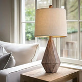 20.25' Living Room Rustic Linen Bedside Nightstand Lamps, Set of 2