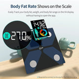 Body Fat Measuring Tape and Smart Scale for Body Weight and Fat with APP Digital Bathroom Scale for Weight Loss