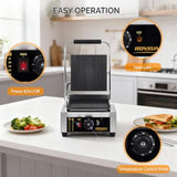 811 Commercial Panini Press Grill 1800W Stainless Steel Electric Countertop