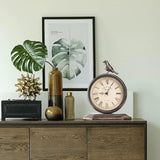 8-Inch Antique Mantel Clocks for Living Room, Retro Table Metal Silent