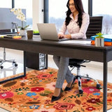 Office Chair Mat for Hardwood and Tile FloorBoho Floral 36"x48" Computer Chair Mat