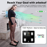 Smart Scale with BMI, Body Fat, Muscle Mass, Digital Bathroom Scale for Body
