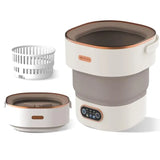 Portable 16L Mini Washing Machine with Spin Basket Foldable Laundry Machine for Underwear Sock
