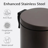 Small Trash Can with Lid Soft Close, 4.5L Bathroom Garbage Bin,