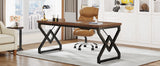 Tribesigns 63" Large Industrial Executive Desk with Extra Thickened Tabletop & Metal Frame