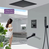 Nickel/Chrome/Black LED 40cm/80cm rectangular brass shower nozzle faucet bathroom accessories
