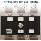 70.86" Modern Conference Table, Rectangular Meeting Desk with Metal Frame