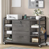 44" File Cabinet, Filing Cabinets fits Legal, Letter, A4 Size, 2 Drawer Office