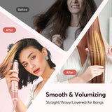 Bopcal 5 In 1 Hair Dryer Hot Air Comb Electric Hair Curling Iron 1200W High Speed Blower Multifunctional