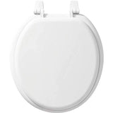400TTA 000 Economy Toilet Seat Durable Enameled Wood ROUND White and 500EC 390 Toilet Seat ith Easy Clean