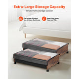 2 Pack Rolling Under Bed Storage With Wheels 25.6x18.1x7.1 Inch  For Clothes Shoes