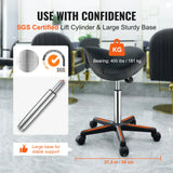 SucceBuy Ergonomic Saddle Stool w/ 5 Swivel Casters 360° Rotation 20.1-28 in Height Adjustable
