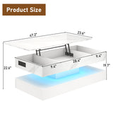 High Glossy LED Coffee Tables for Living Room, Center Table with Storage