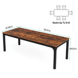 Tribesigns Dining Table for 6-8 People, 200cm Large Narrow Long Rectangular Kitchen Dinner Table