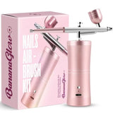Nail Airbrush Kit with Compressor 48PSI Rechargeable Cordless Professional Air Brush Se
