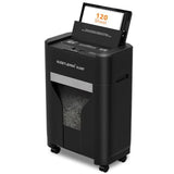Home office paper shredder, heavy-duty metal body, black, 40-min non-stop runtime, P-4 cross