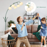 Contemporary Floor Lamp for Living Room with 5 LED Bulbs, Foot Switch
