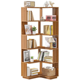Tribesigns 6 Tier Corner Bookshelf, 64.96 Inch Tall Industrial Corner Bookcase with Anti-Drop Panel,Wood Grain Corner Shelf