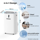 Renogy 14,000 BTU Portable Air Conditioners with Smart WiFi Enabled, Cooling, Dehumidifier, Fan & Sleep Modes 4-in-1 Portable AC