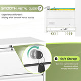 36 Wide Metal Lateral File Cabinet with Lock, White, for Home or Office