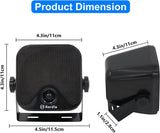 Herdio 4 Inch Portable Bluetooth Speaker Wired Waterproof 120W Sound Box Outdoor Boat Tractor