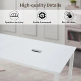 Large 78.7 Industrial Style Meeting Table Set for Conferences and Seminars